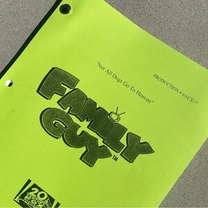 Family Guy 2007 Not All Dogs Go To Heaven Production Used Table Draft Script